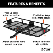 Load image into Gallery viewer, CURT 18152 60" x 24" Black Steel Basket Cargo Carrier (Fixed 2" Shank, 500 lbs.)