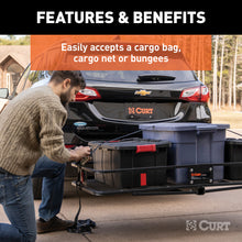 Load image into Gallery viewer, CURT 18152 60" x 24" Black Steel Basket Cargo Carrier (Fixed 2" Shank, 500 lbs.)
