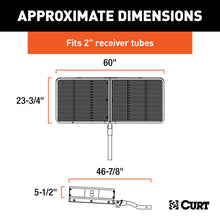 Load image into Gallery viewer, CURT 18153 60" x 24" Black Steel Basket Cargo Carrier (Folding 2" Shank, 500 lbs.)