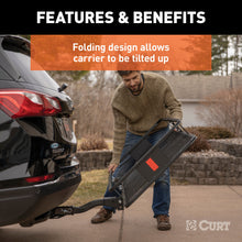 Load image into Gallery viewer, CURT 18153 60" x 24" Black Steel Basket Cargo Carrier (Folding 2" Shank, 500 lbs.)