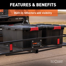 Load image into Gallery viewer, CURT 18153 60" x 24" Black Steel Basket Cargo Carrier (Folding 2" Shank, 500 lbs.)