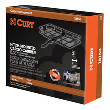 Load image into Gallery viewer, CURT 18153 60" x 24" Black Steel Basket Cargo Carrier (Folding 2" Shank, 500 lbs.)
