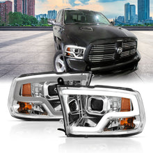 Load image into Gallery viewer, 1819-Ram-150025003500-Projector-Headlights-Plank-Style-Design-Chrome-W-Halo