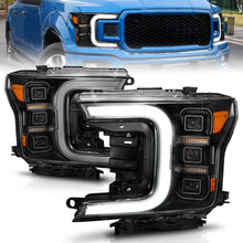 Load image into Gallery viewer, 1820-F150-WHalogen-Full-Led-Projector-Headlight-WLight-Bar-Sequential-Signal-Black-Housing