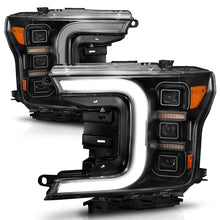 Load image into Gallery viewer, 1820-F150-WHalogen-Full-Led-Projector-Headlight-WLight-Bar-Sequential-Signal-Black-Housing