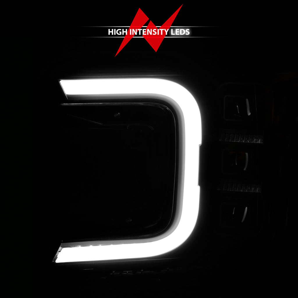 1820-F150-WHalogen-Full-Led-Projector-Headlight-WLight-Bar-Sequential-Signal-Black-Housing