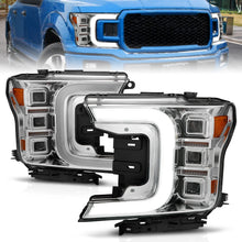 Load image into Gallery viewer, 1820-F150-WHalogen-Full-Led-Projector-Headlight-WLight-Bar-Sequential-Signal-Chrome-Housing
