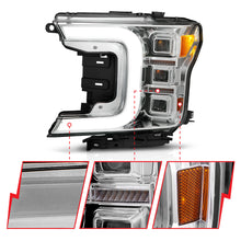 Load image into Gallery viewer, 1820-F150-WHalogen-Full-Led-Projector-Headlight-WLight-Bar-Sequential-Signal-Chrome-Housing
