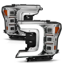 Load image into Gallery viewer, 1820-F150-WHalogen-Full-Led-Projector-Headlight-WLight-Bar-Sequential-Signal-Chrome-Housing