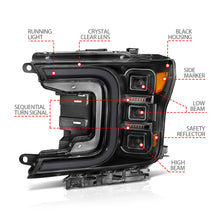 Load image into Gallery viewer, 1820-F150-WHalogen-Full-Led-Projector-Headlight-WSmoke-Bar-Sequential-Signal-Black-Housing