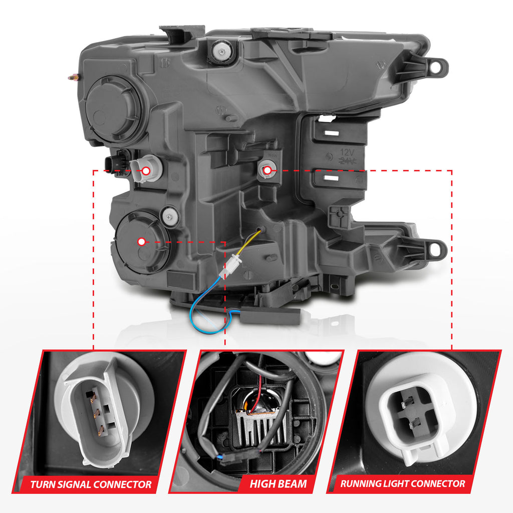 1820-F150-WHalogen-Full-Led-Projector-Headlight-WSmoke-Bar-Sequential-Signal-Black-Housing