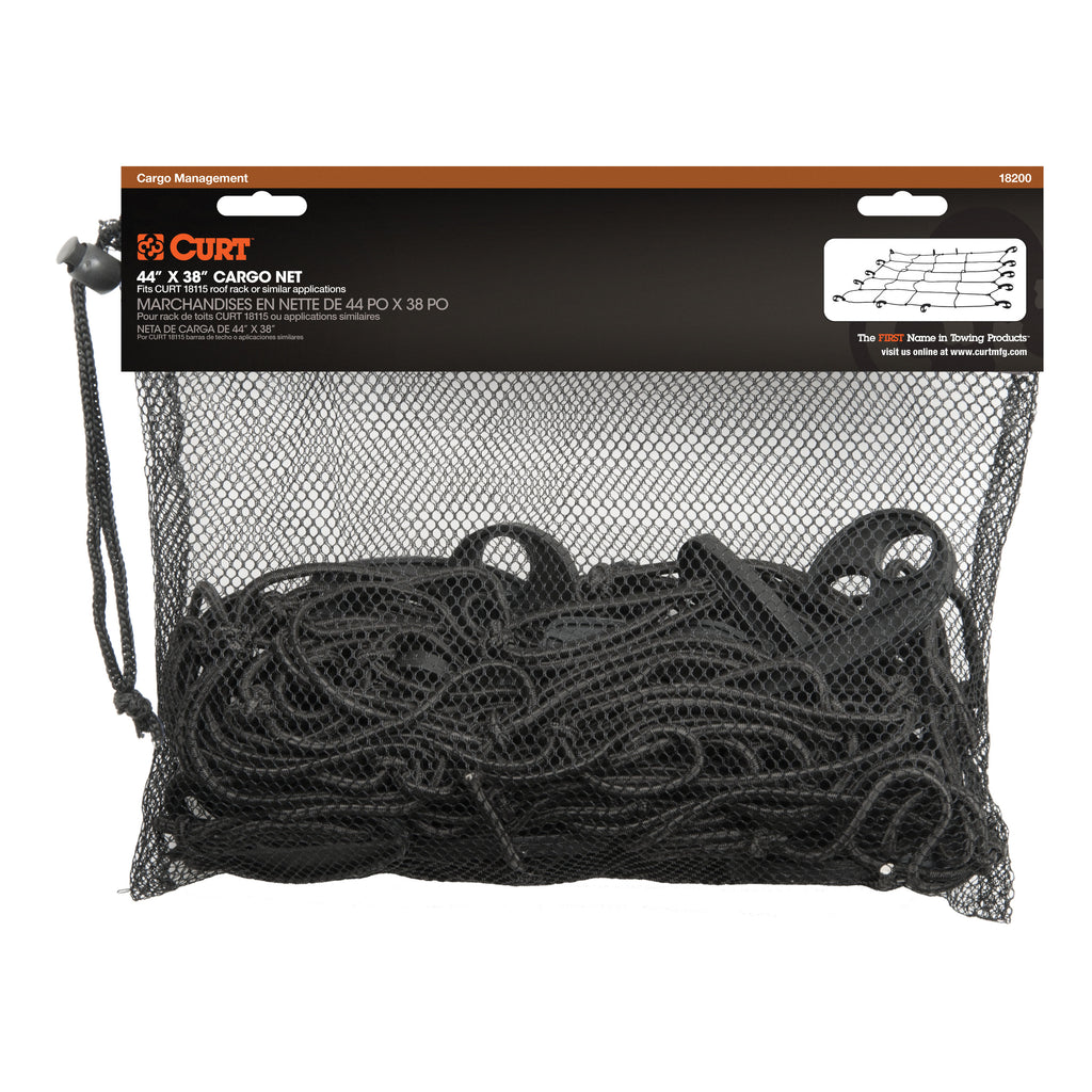 CURT 18200 44" x 38" Elastic Cargo Net for Roof Basket