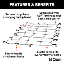 Load image into Gallery viewer, CURT 18201 65" x 38" Elastic Cargo Net for Extended Roof Basket