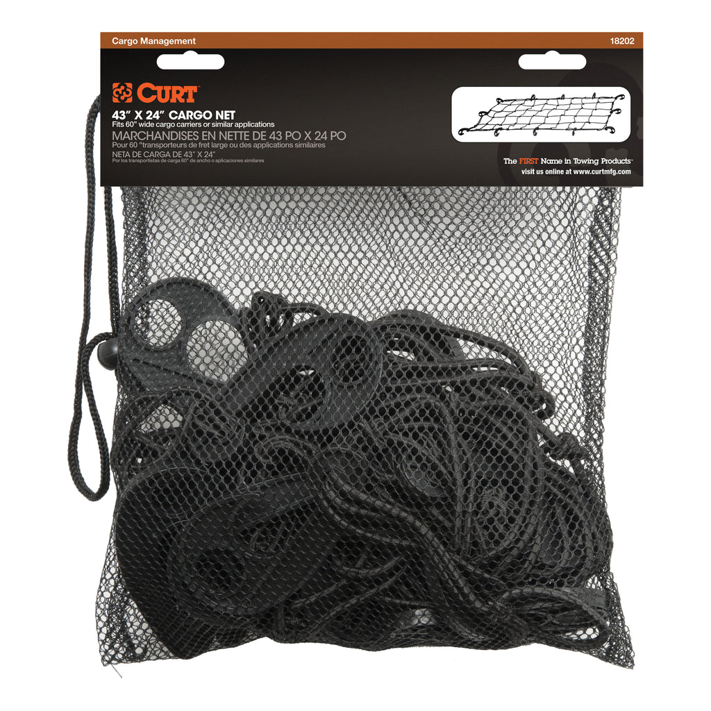 CURT 18202 43" x 24" Elastic Cargo Net for Hitch Carrier