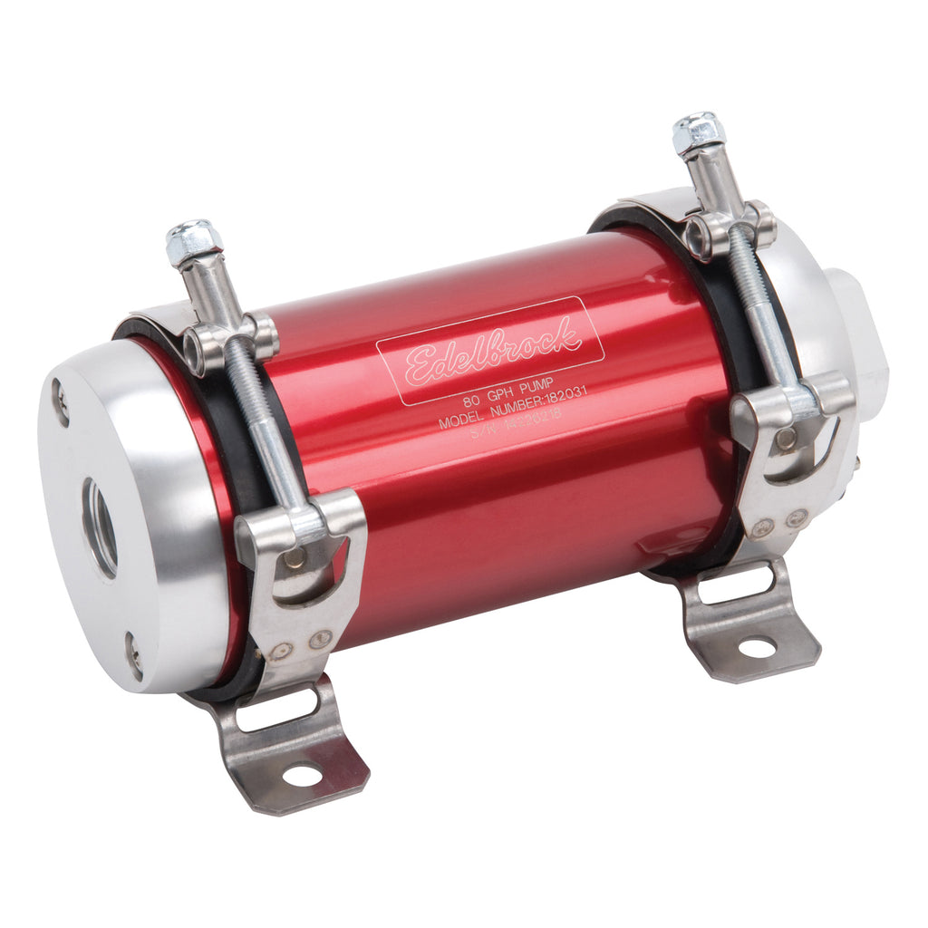 Edelbrock 182031 Quiet-Floâ„¢ EFI In-Line Red Electric Fuel Pump - 80 GPH