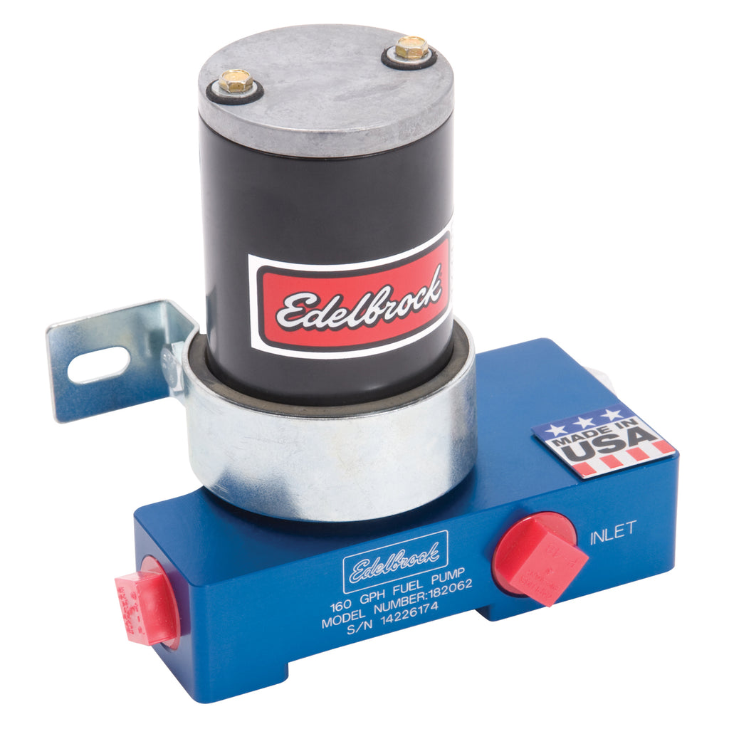 Edelbrock 182062 Quiet-Floâ„¢ In-Line Blue Electric Fuel Pump - 160 GPH