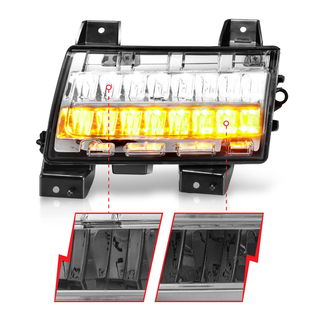 1821-Wrangler-Jl20Up-Gladiator-Led-Side-Markers-Chrome-Housing-Clear-Lens-WSequential-Signal