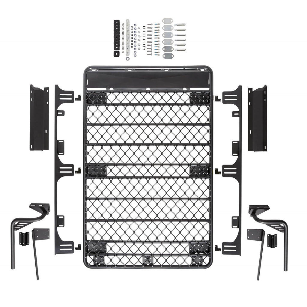 1821-Wrangler-Unlimited-70-X-44-Alloy-Roof-Rack-Kit-With-Mesh-Floor