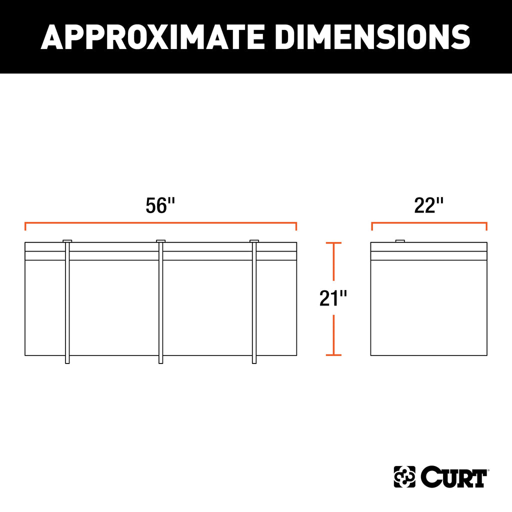 CURT 18211 56" x 22" x 21" Weather-Resistant Vinyl Cargo Bag