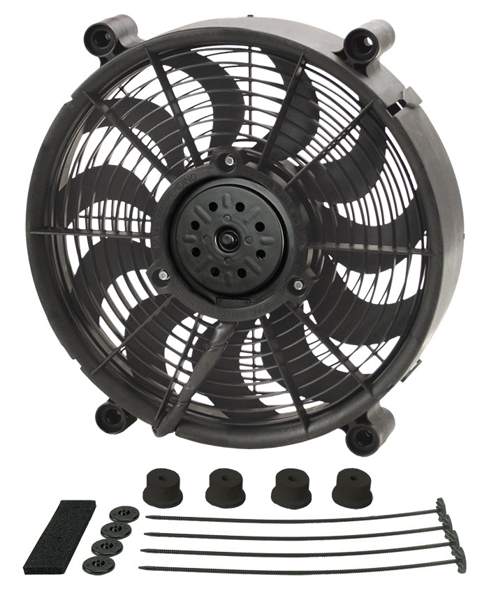 Derale 18212 12" High Output Single RAD Pusher/Puller Fan with Standard Mount Kit for Select Acura ILX, Acura Integra, Acura Legend, Acura RL, Acura RSX, Acura TL, Acura Vigor, Audi 5000, Audi 80, Audi A3, Audi A3 Quattro, Audi A4, Audi A6 Quattro, BMW
