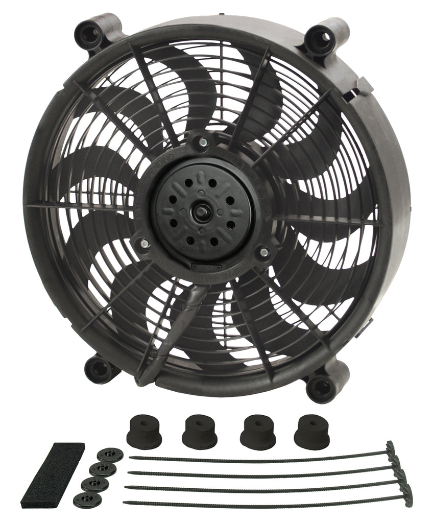 Derale 18212 12" High Output Single RAD Pusher/Puller Fan with Standard Mount Kit for Select Acura ILX, Acura Integra, Acura Legend, Acura RL, Acura RSX, Acura TL, Acura Vigor, Audi 5000, Audi 80, Audi A3, Audi A3 Quattro, Audi A4, Audi A6 Quattro, BMW
