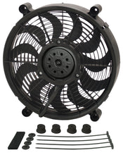 Load image into Gallery viewer, Derale 18214 14" High Output Single RAD Pusher/Puller Fan with Standard Mount Kit for Select Acura CL, Acura MDX, Acura RDX, Acura RL, Acura RLX, Acura TL, Acura TSX, Audi A4, Audi A5 Quattro, Audi A6, Audi A7 Quattro, Audi Q7, BMW X5, Buick Allure,