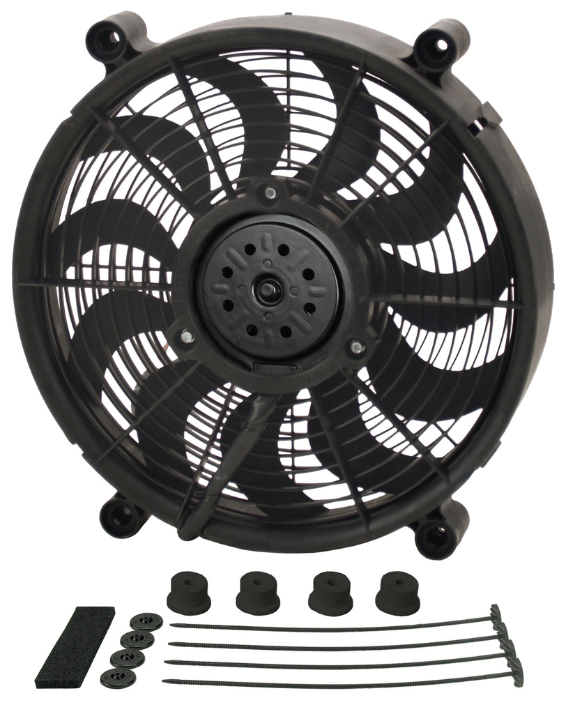 Derale 18214 14" High Output Single RAD Pusher/Puller Fan with Standard Mount Kit for Select Acura CL, Acura MDX, Acura RDX, Acura RL, Acura RLX, Acura TL, Acura TSX, Audi A4, Audi A5 Quattro, Audi A6, Audi A7 Quattro, Audi Q7, BMW X5, Buick Allure,