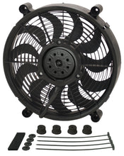 Load image into Gallery viewer, Derale 18214 14" High Output Single RAD Pusher/Puller Fan with Standard Mount Kit for Select Acura CL, Acura MDX, Acura RDX, Acura RL, Acura RLX, Acura TL, Acura TSX, Audi A4, Audi A5 Quattro, Audi A6, Audi A7 Quattro, Audi Q7, BMW X5, Buick Allure,