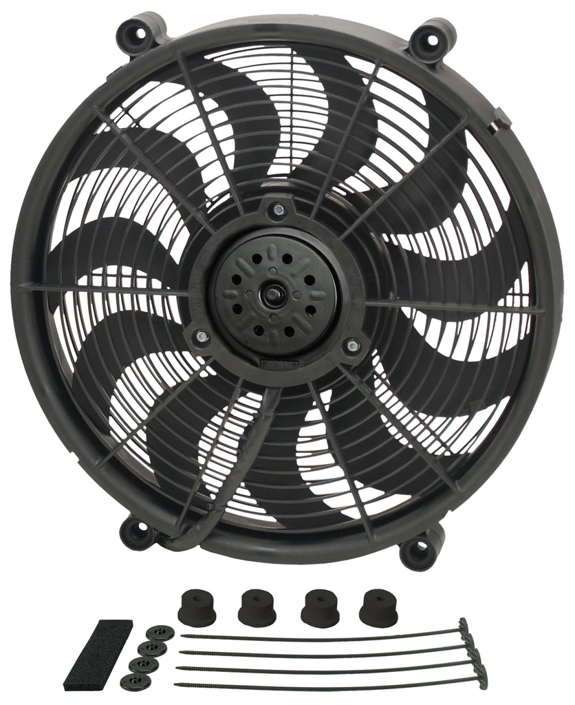 Derale 18217 17" High Output Single RAD Pusher/Puller Fan with Standard Mount Kit for Select Acura SLX, Audi 5000, BMW 128i, BMW 318i, BMW 323i, BMW 323is, BMW 325, BMW 325Ci, BMW 325e, BMW 325i, BMW 525i, BMW X3, BMW Z3, Buick LeSabre, Cadillac ATS,