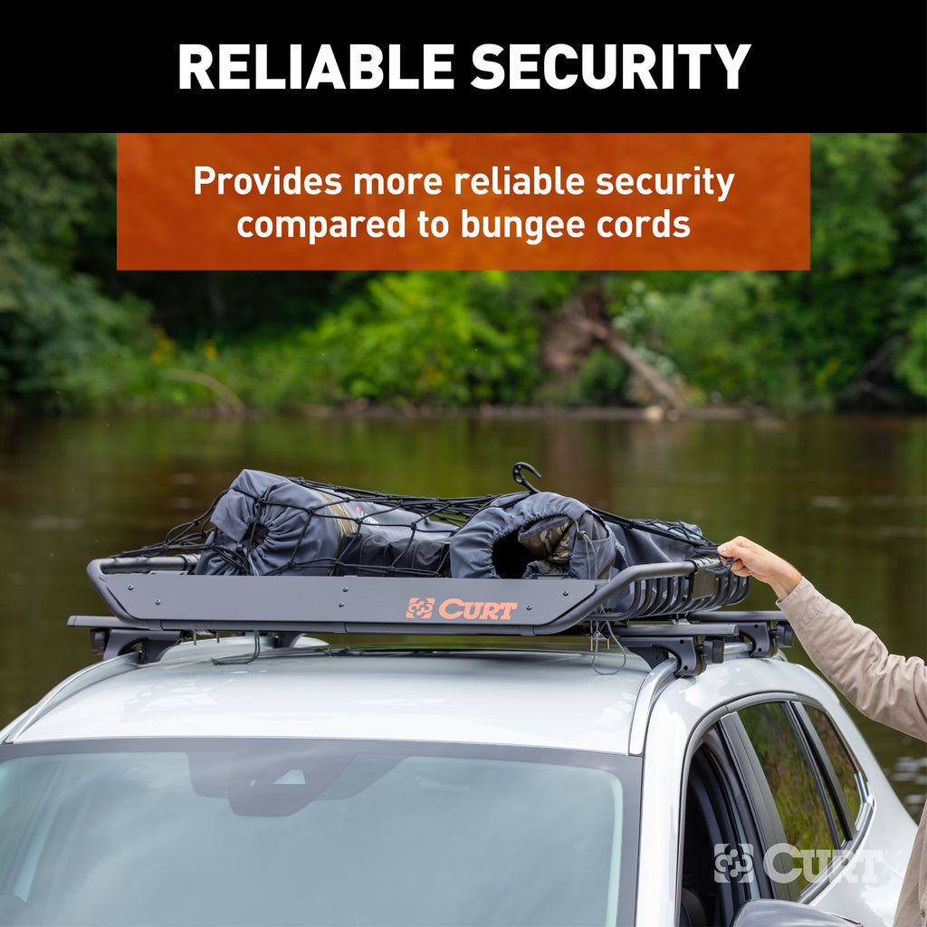 CURT 18218 44" x 36" Elastic Cargo Net for Roof Basket