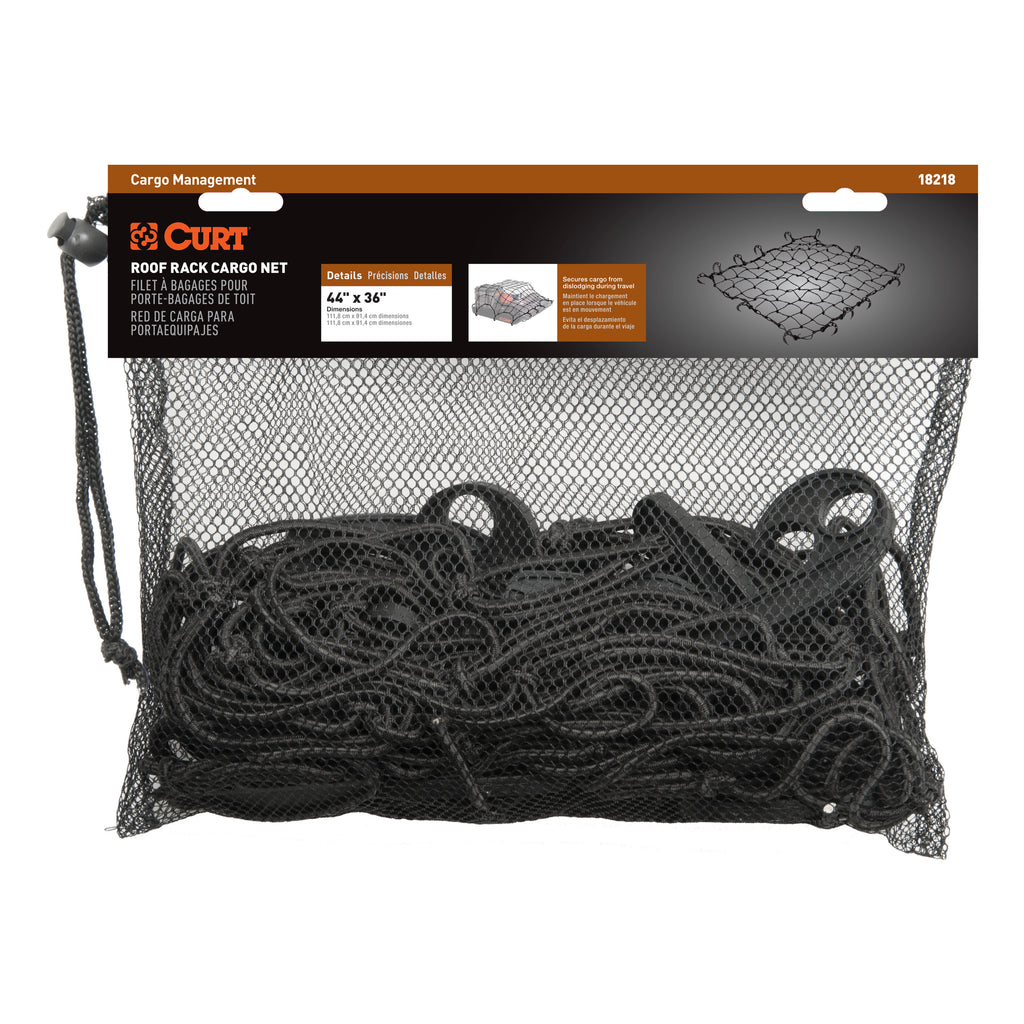 CURT 18218 44" x 36" Elastic Cargo Net for Roof Basket