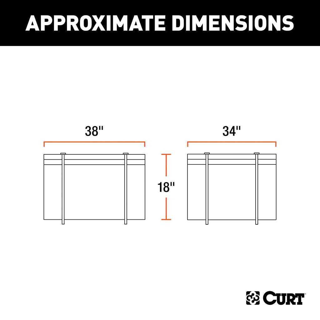 CURT 18220 38" x 34" x 18" Weather-Resistant Vinyl Roof Rack Cargo Bag