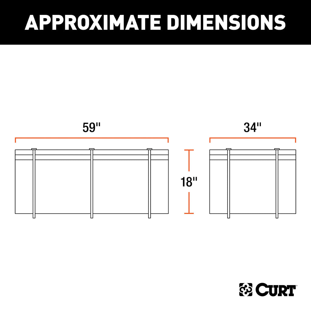 CURT 18221 59" x 34" x 21" Weather-Resistant Vinyl Roof Rack Cargo Bag