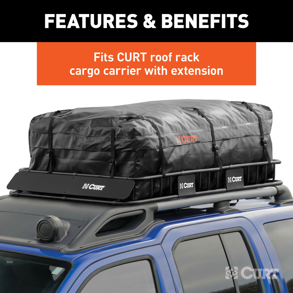 CURT 18221 59" x 34" x 21" Weather-Resistant Vinyl Roof Rack Cargo Bag