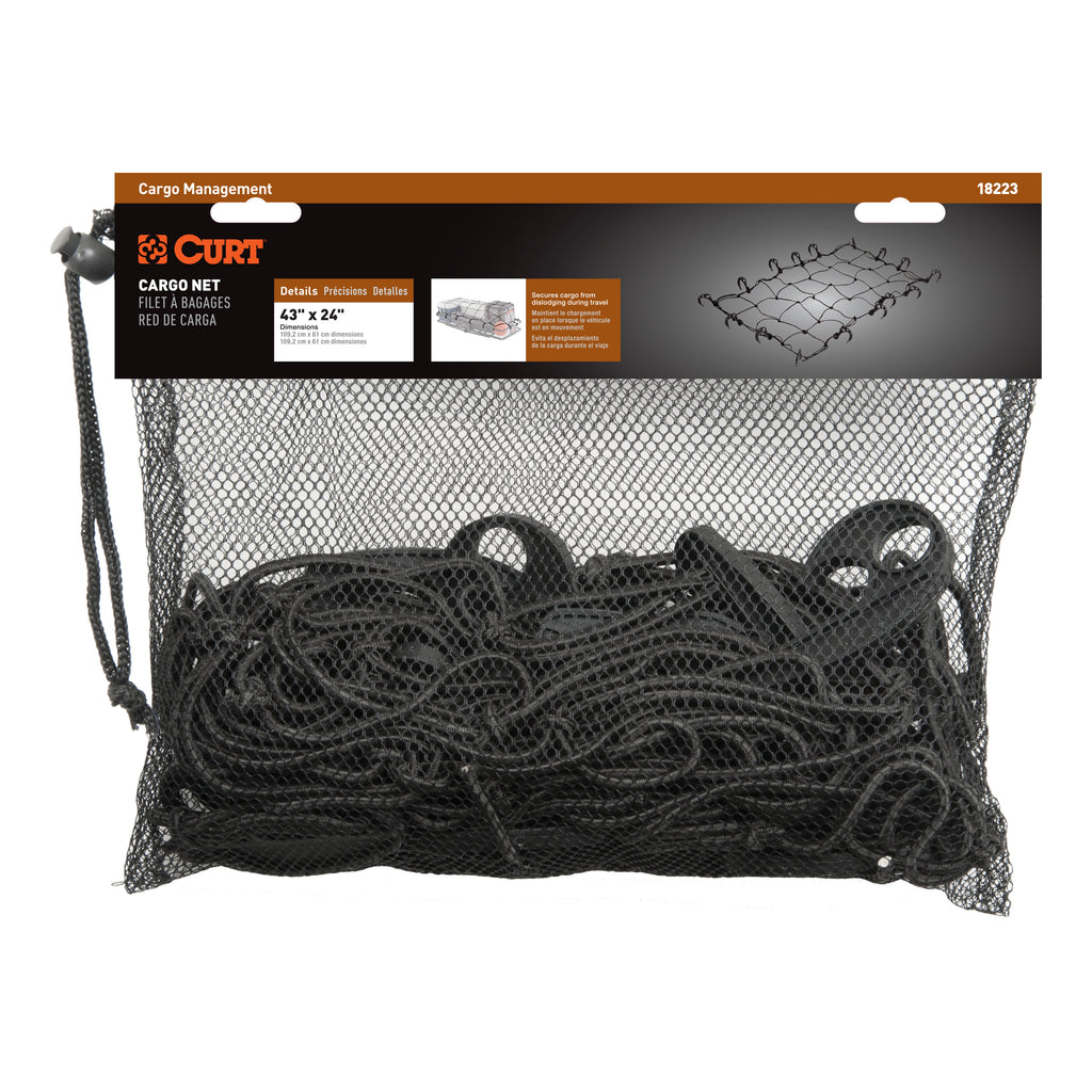 CURT 18223 43" x 24" Elastic Cargo Net for Hitch Carrier