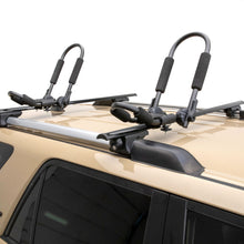 Load image into Gallery viewer, CURT 18320 Adjustable Aluminum Roof Rack Kayak Holders