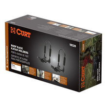 Load image into Gallery viewer, CURT 18320 Adjustable Aluminum Roof Rack Kayak Holders