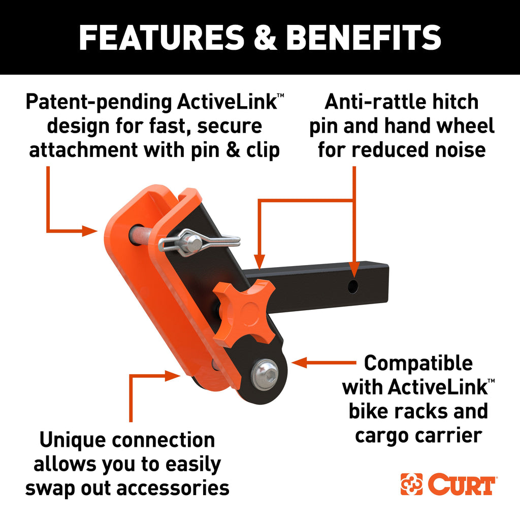 CURT 18401 ActiveLink 1-1/4" Receiver Shank