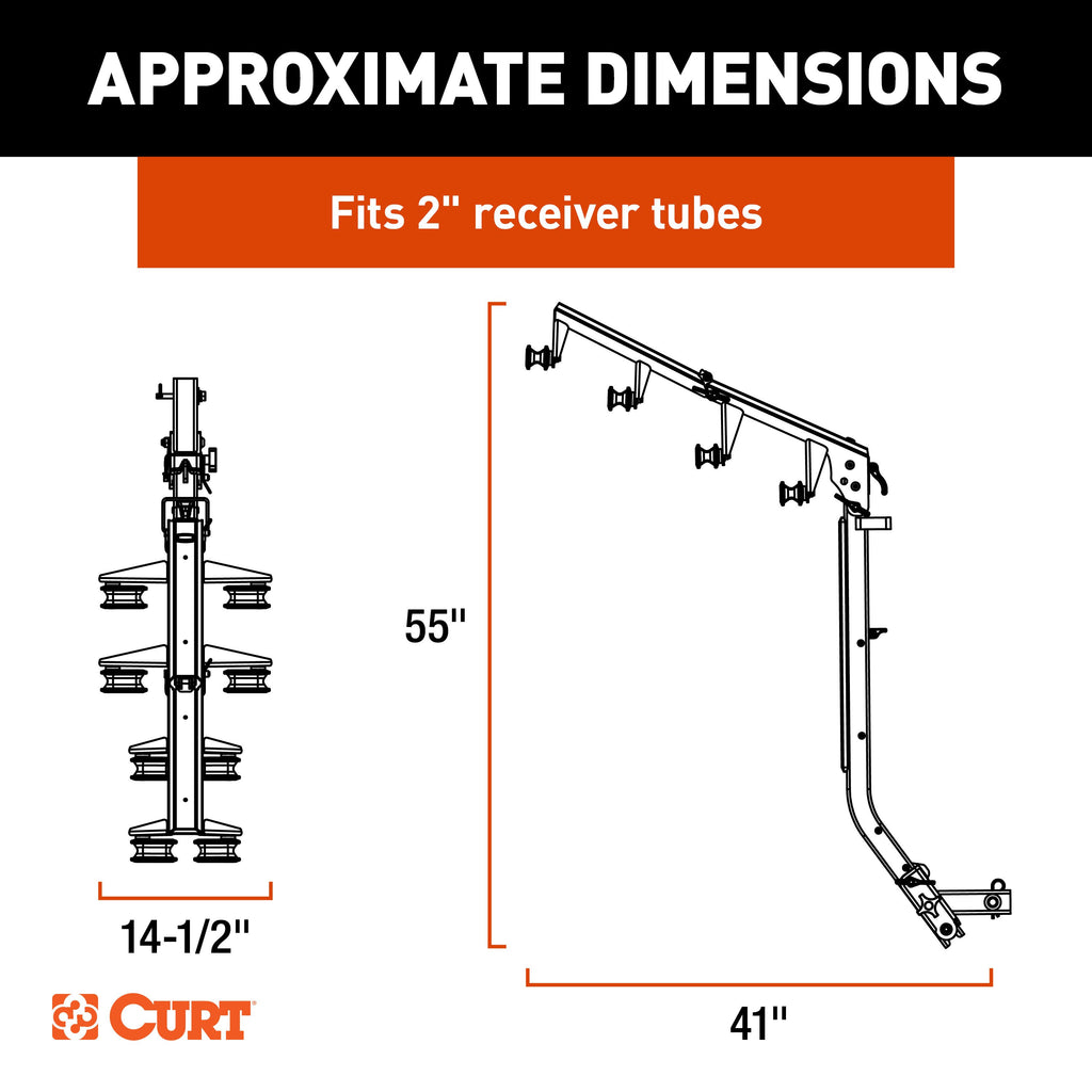 CURT 18412 ActiveLink Ultra Hitch-Mounted Bike Rack (4 Bikes, 2" Shank)