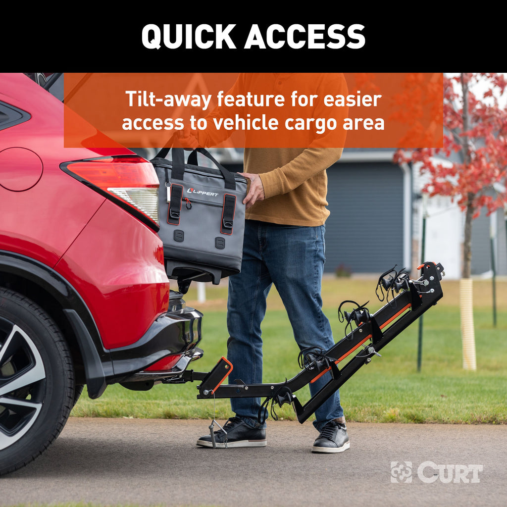 CURT 18412 ActiveLink Ultra Hitch-Mounted Bike Rack (4 Bikes, 2" Shank)