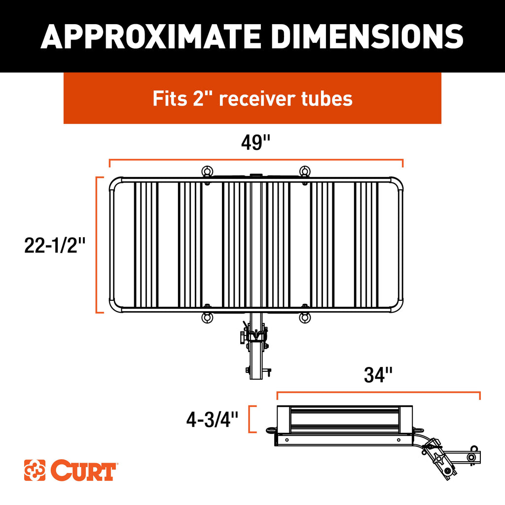 CURT 18415 ActiveLink 49" x 22" Aluminum Hitch Cargo Carrier