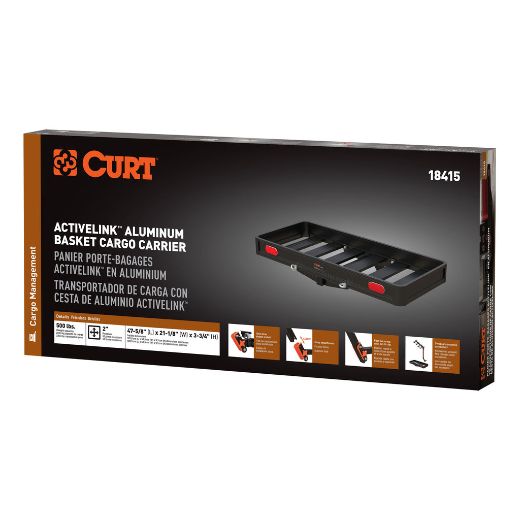 CURT 18415 ActiveLink 49" x 22" Aluminum Hitch Cargo Carrier