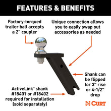Load image into Gallery viewer, CURT 18416 ActiveLink Ball Mount, 2" Ball, 3,500 lbs. GTW