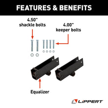 Load image into Gallery viewer, CURT 184173 Axle Slipper Suspension Kit, 10,000-lb. Tandem Axles, 42-1/4" Axle Spacing