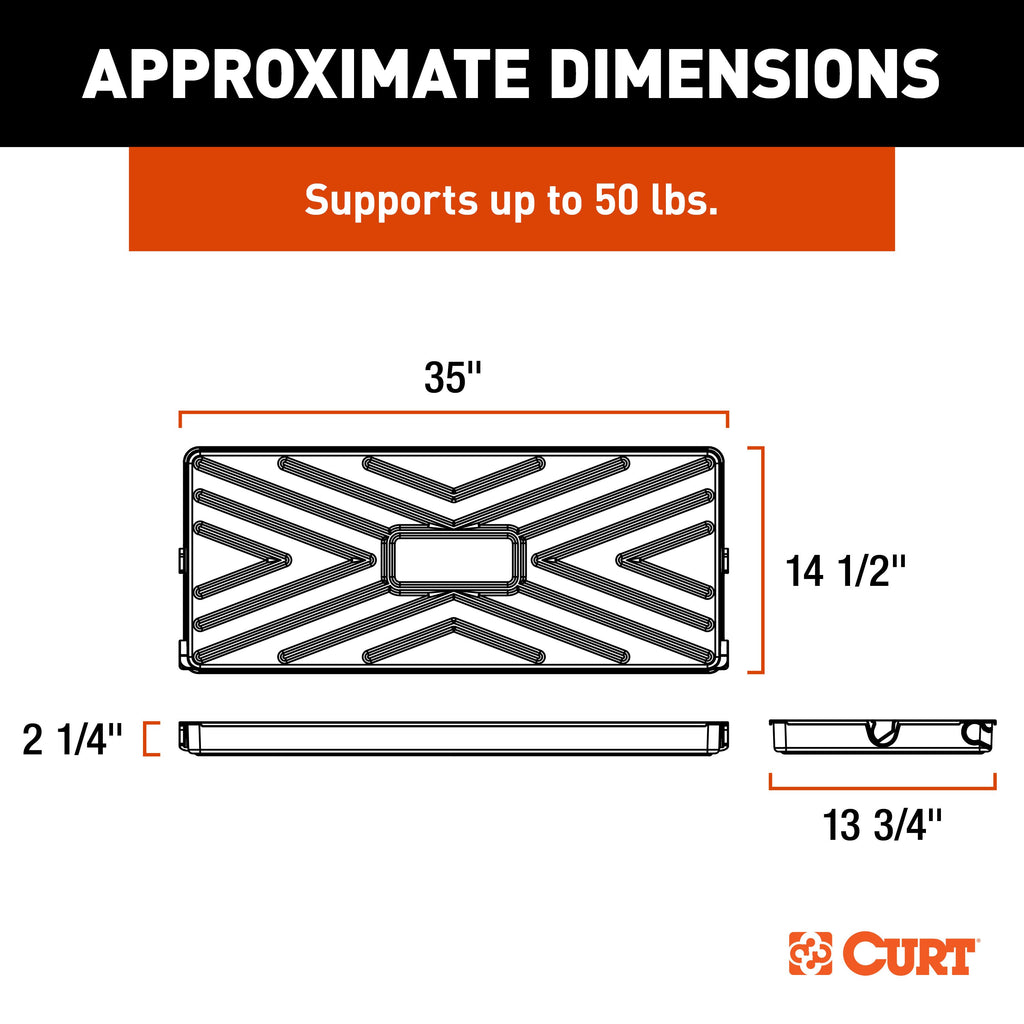 CURT 18425 Pakka Cargo Caddie Seat Back Trunk Organizer Tray, 34" x 14"