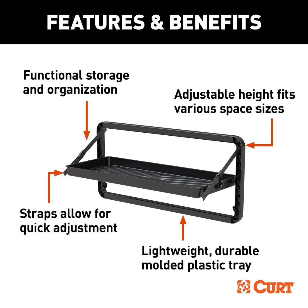 CURT 18425 Pakka Cargo Caddie Seat Back Trunk Organizer Tray, 34" x 14"