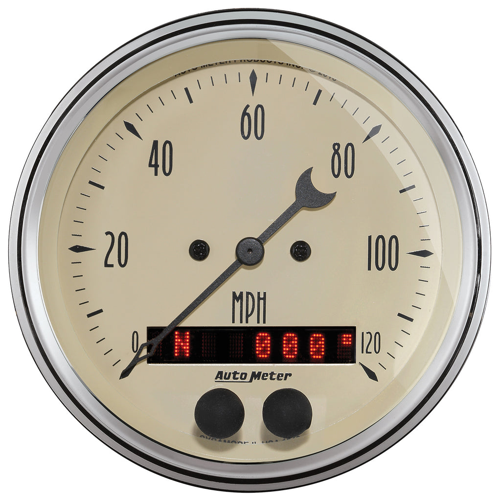 AutoMeter 1800 GAUGE KIT, 2 PC., QUAD & SPEEDOMETER, 3 3/8", ANTIQUE BEIGE