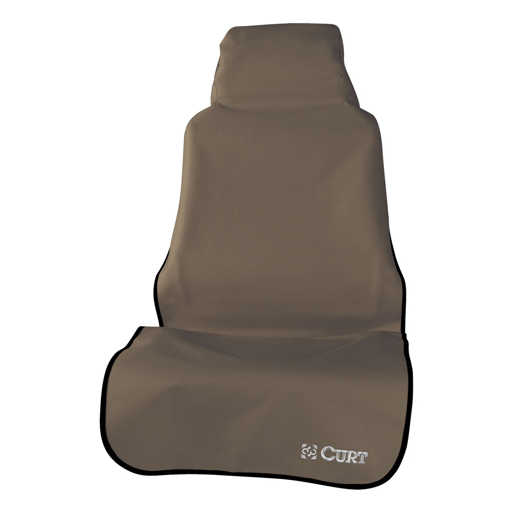 CURT 18502 Seat Defender 58" x 23" Removable Waterproof Brown Bucket Seat Cover