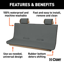 Load image into Gallery viewer, CURT 18520 Seat Defender 58" x 63" Removable Waterproof Grey XL Bench Truck Seat Cover