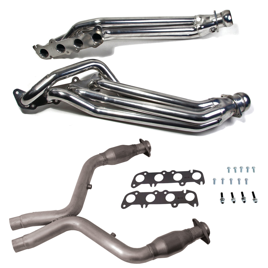 BBK Performance Parts 18568 11-14 MUSTANG 5.0 1-7/8 LONG TUBE HEADERS PLUS MID PIPE (SILVER CERAMIC) for Select Ford Mustang
